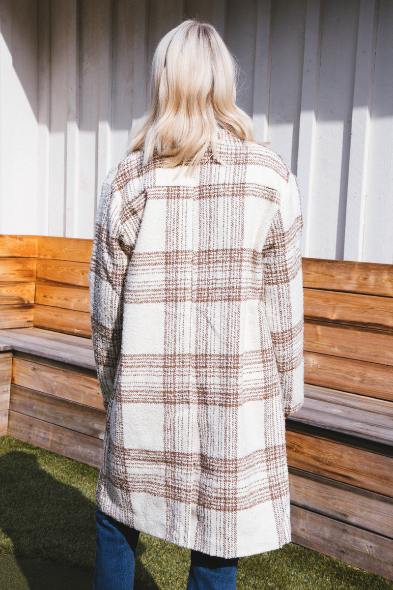 Morning Stroll Plaid Jacket, Cream | Sadie & Sage