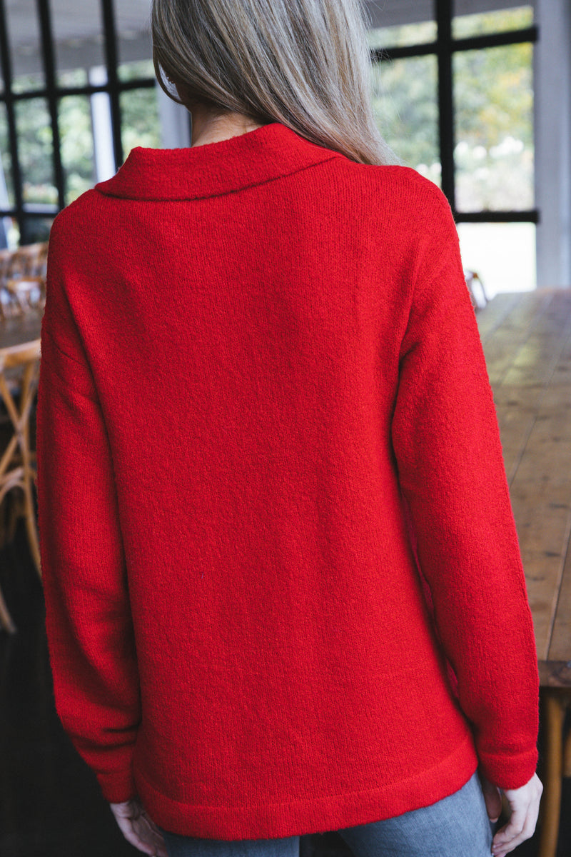 Ashanti Polo Neck Sweater, Engine Red | RD Style