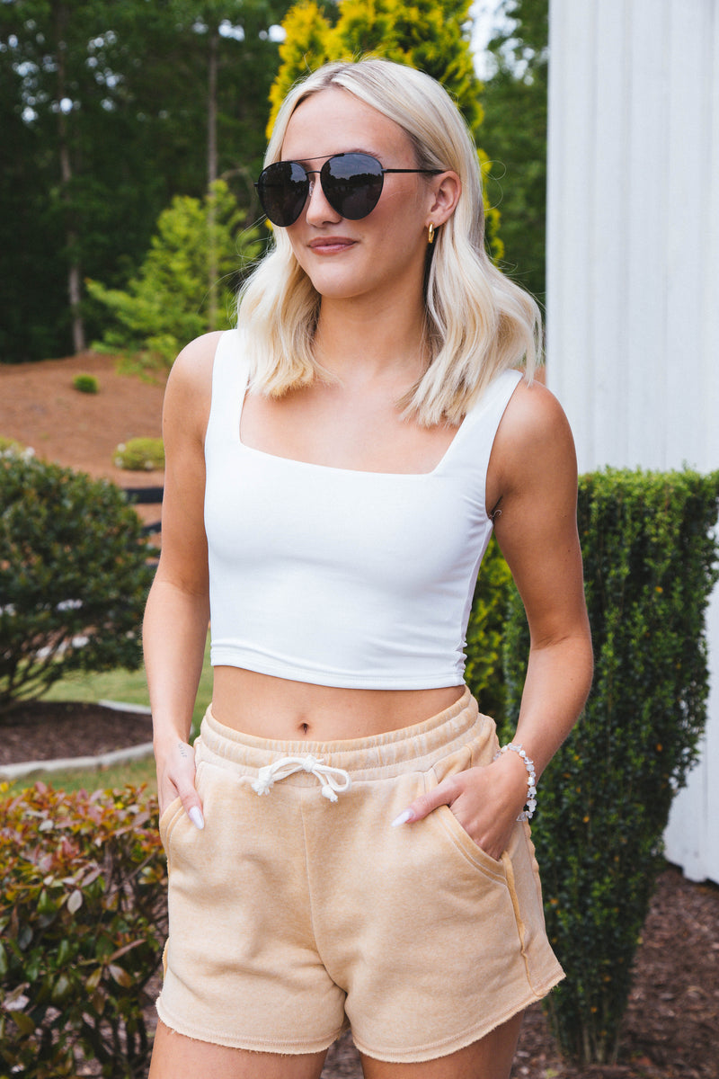 Citrine Crop Top, Off White