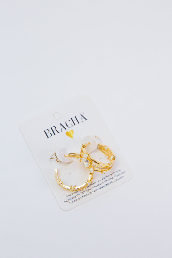 Opal Dream Hoops, Gold | BRACHA