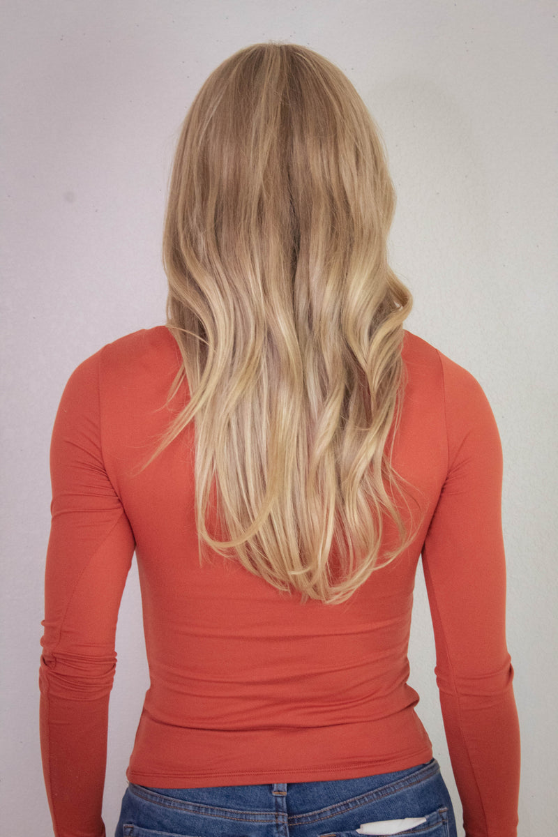 Reeve Boatneck Knit Top, Rust