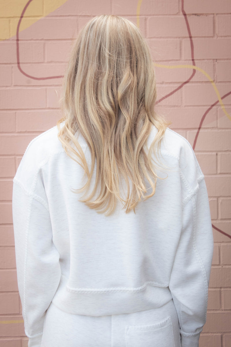 Lucie Short Pullover, Ivory Melange | RD Style