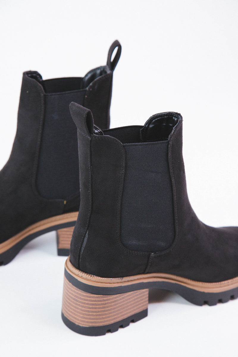 Affirm Chelsea Bootie, Black Suede