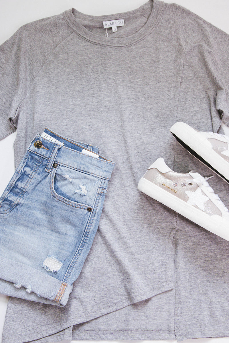 Oversized Crew Neck, Heather Grey