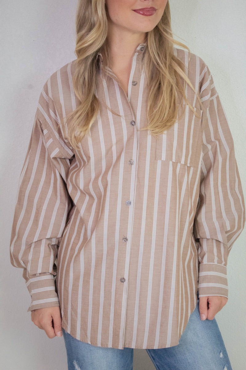 Cordelia Striped Shirt, Brown