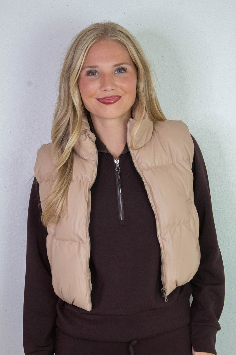 Airessentials Half Zip Sweatshirt, Truffle Brown | SPANX