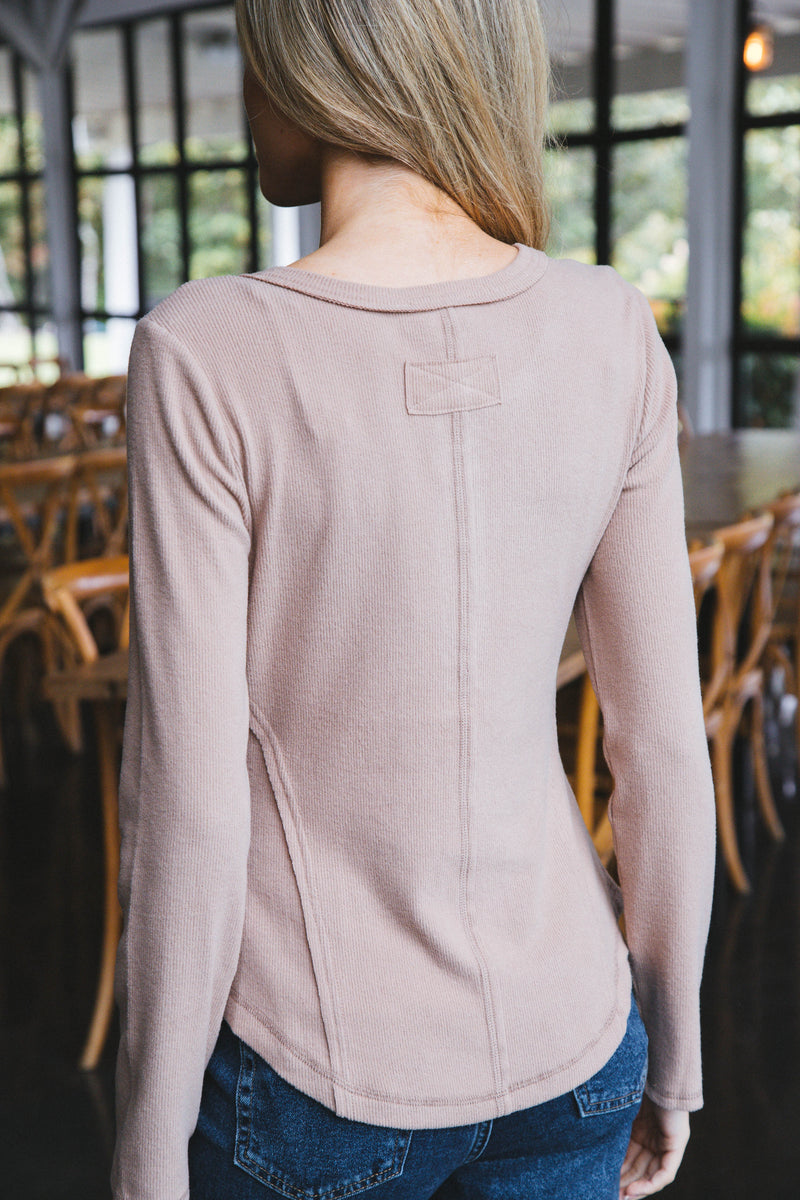 Kori Raw Seam Long Sleeve Top, 3 Colors