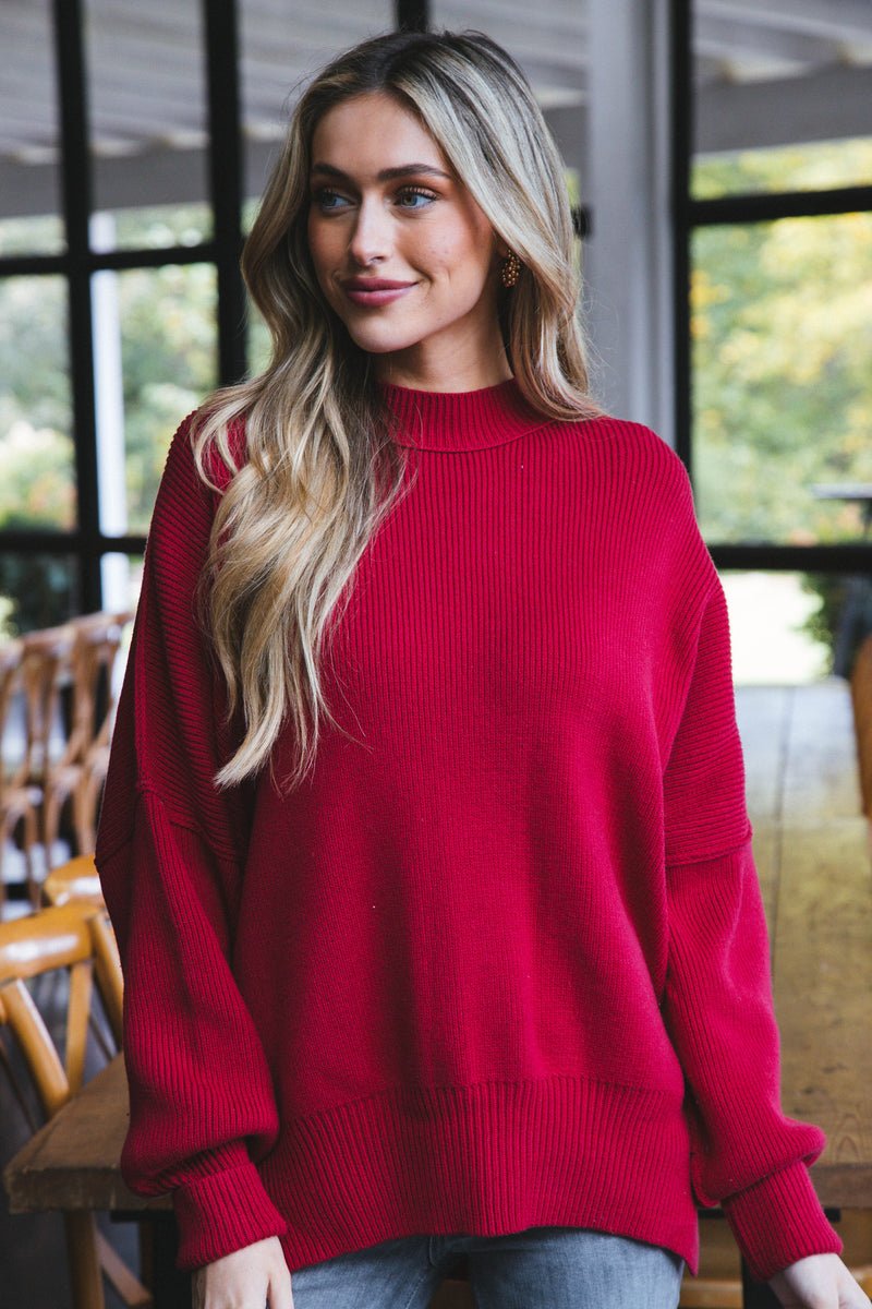 Easy Street Tunic Sweater, Cherry | Free People