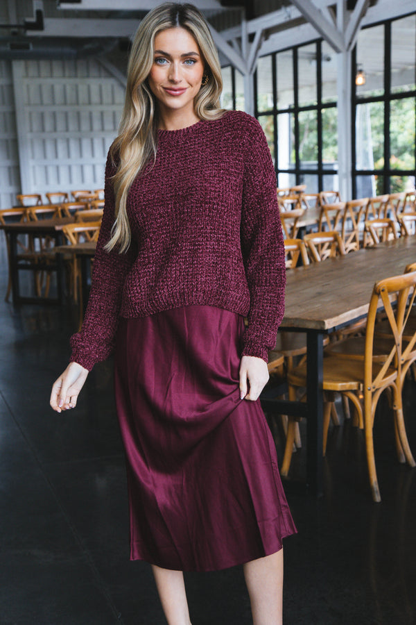 Everyday Midi Satin Skirt, Sugar Plum | Sanctuary