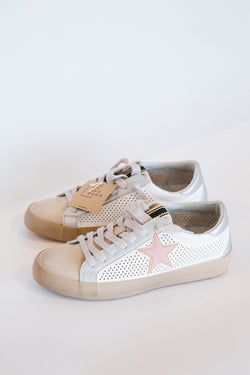 Paula Star Sneaker, White Perf | ShuShop