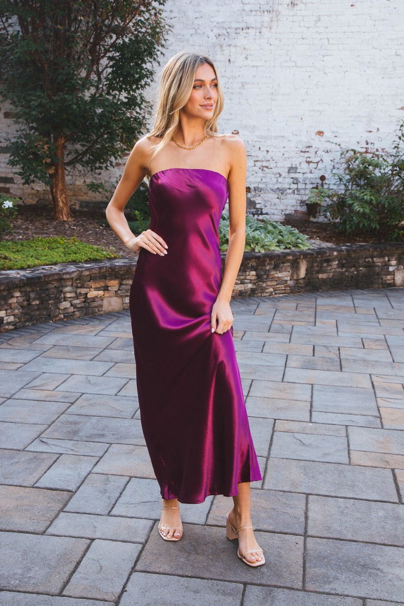 Dress To Impress Maxi Tube Dress, Wine