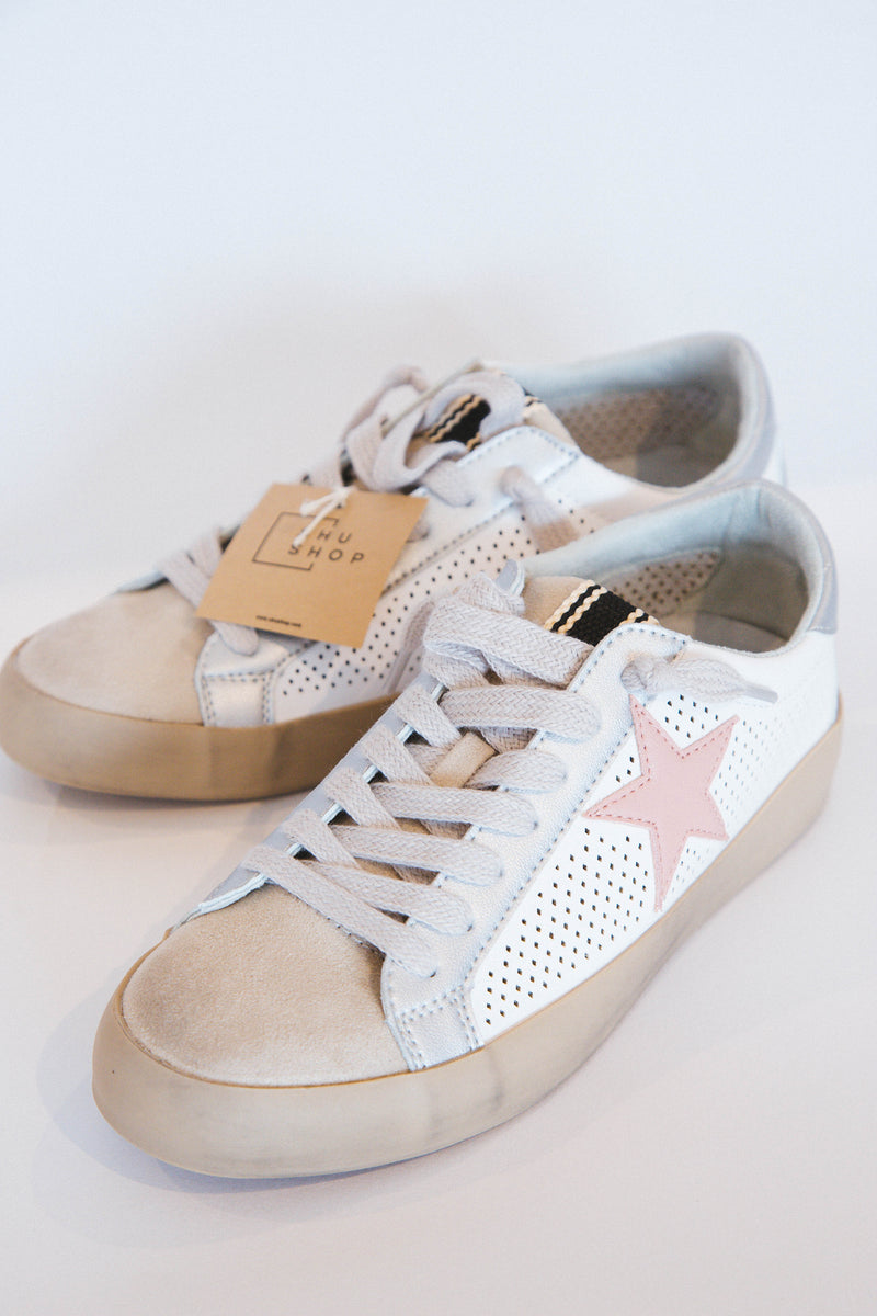 Paula Star Sneaker, White Perf | ShuShop