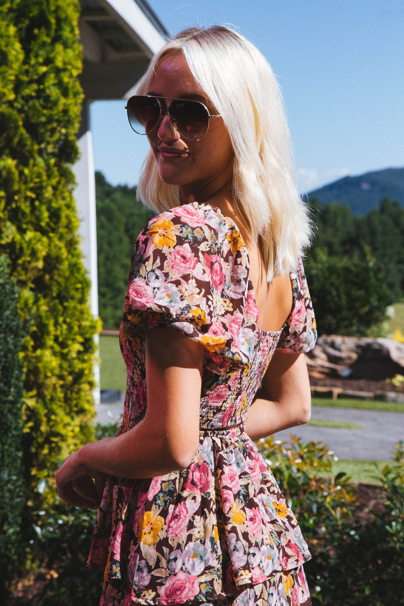 Frenzy Floral Maxi Dress, Brown