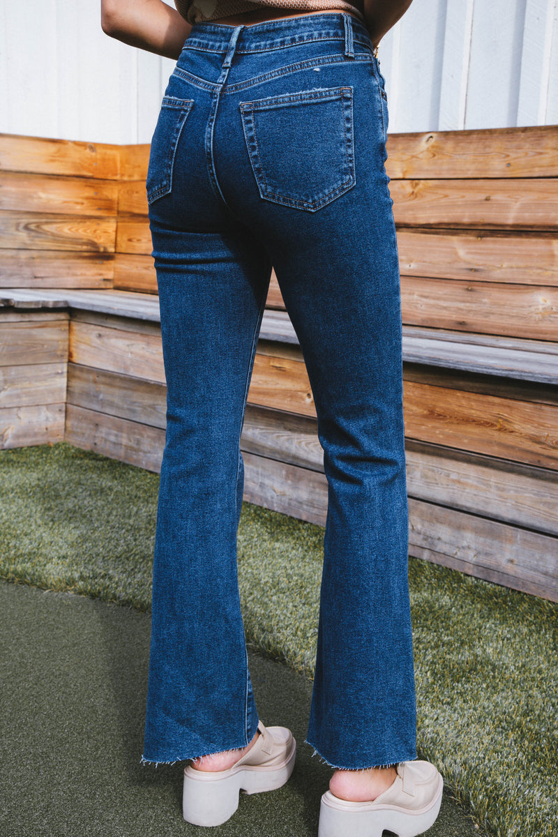 Liana Vintage Skinny Flare, Dark Denim