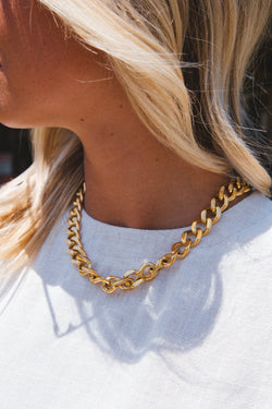 Hunter Chunky Chain Necklace, Gold | Sahira Jewelry