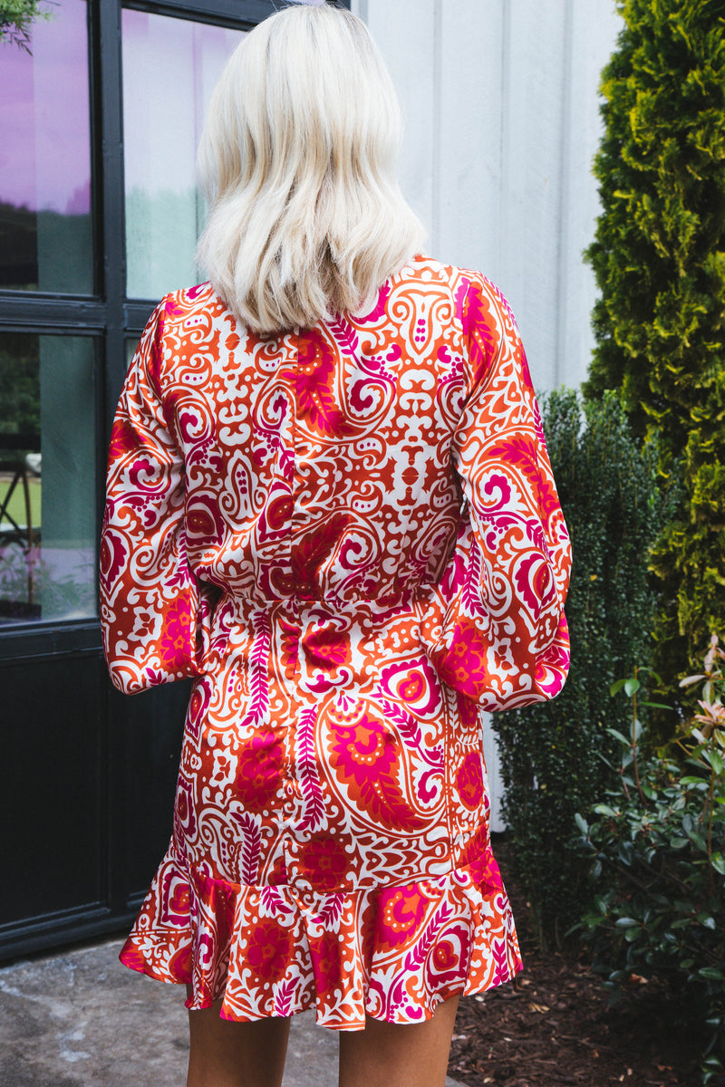 Ryatt Printed Dress, Magenta