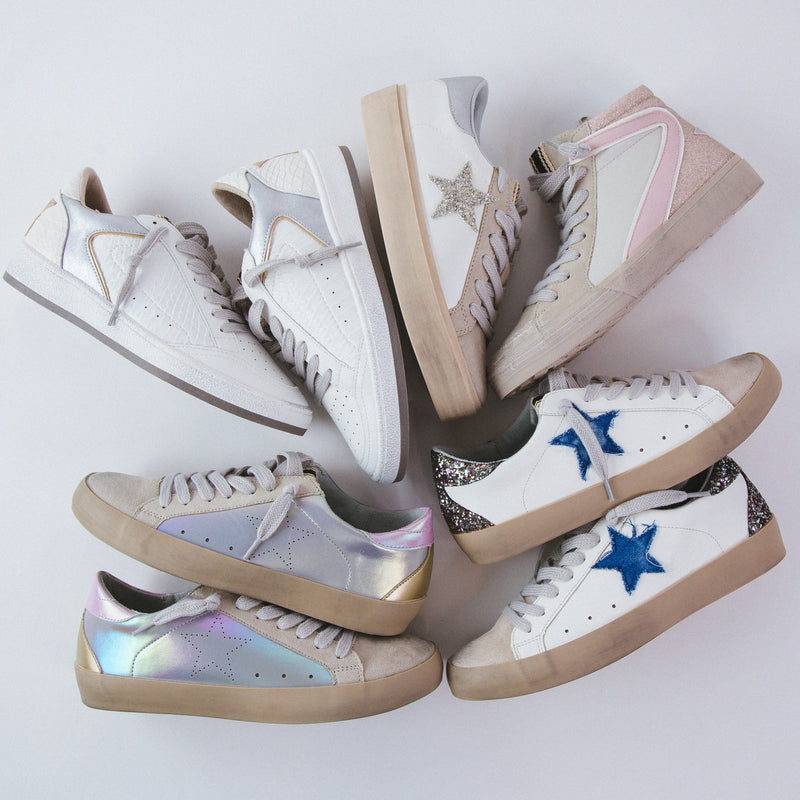 Paula Glitter Back Star Sneaker, Tie Dye Denim | SHUSHOP