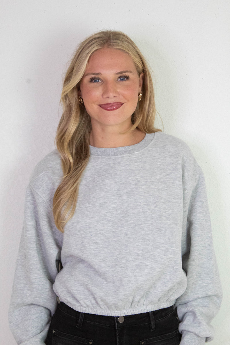 Hazel Bubble Hem Sweatshirt, Heather Gray