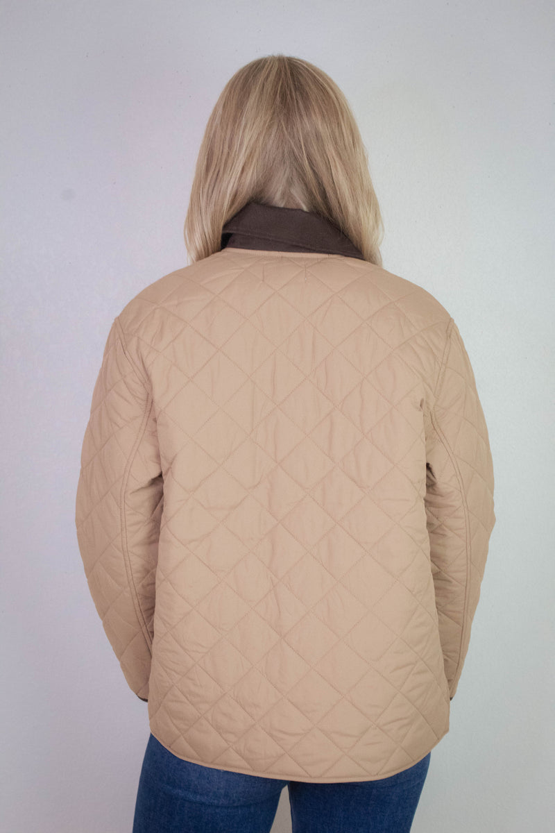 Cleo Quilted Puffer Work Jacket, Khaki