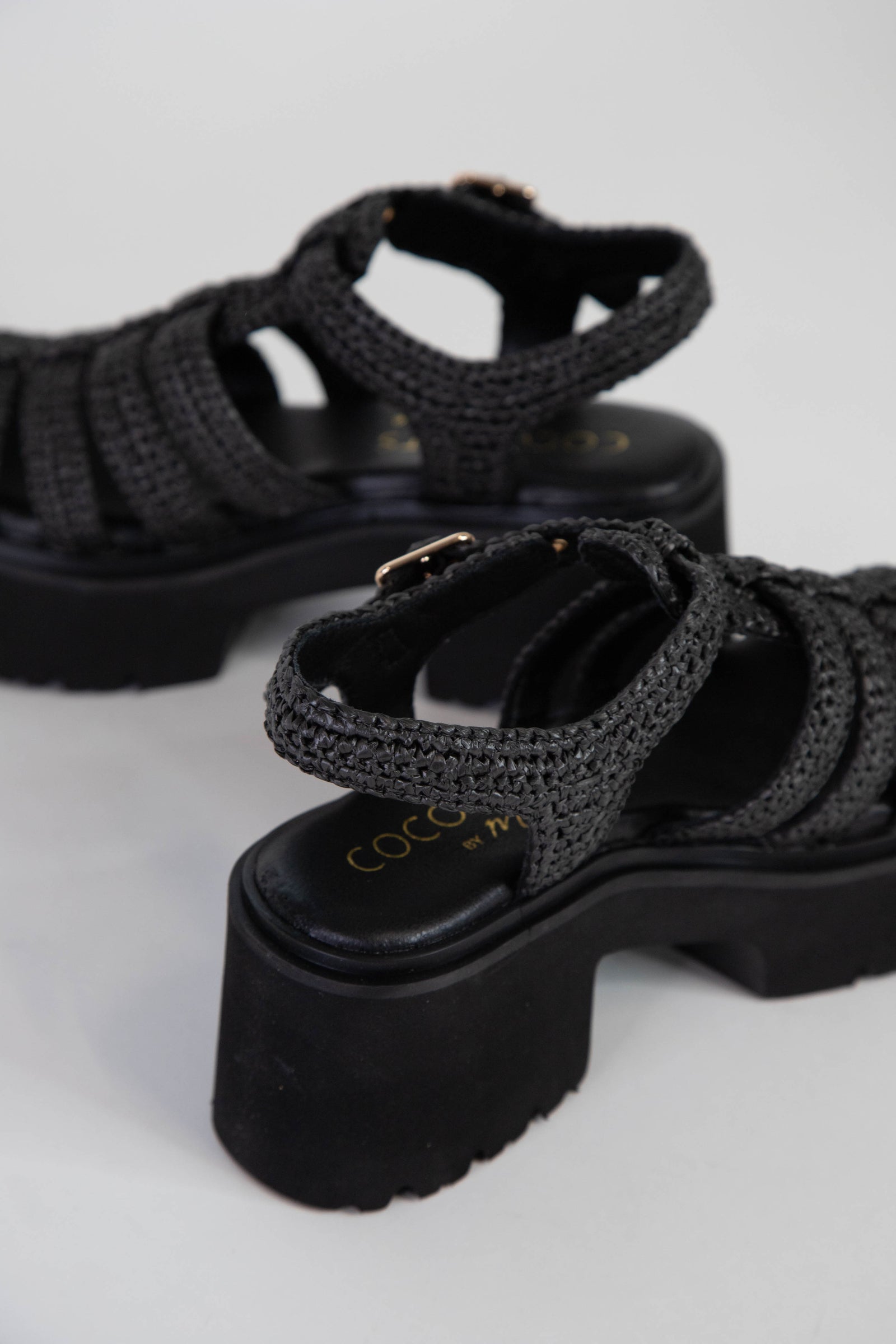 Tavi Raffia Caged Chunk Sandal, Black | Coconuts by Matisse Tavi Raffia Caged Chunk Sandal, Black | Coconuts by Matisse