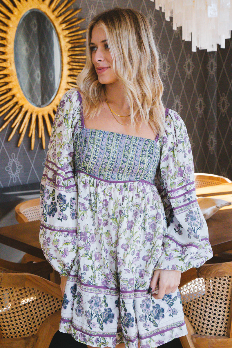 Endless Afternoon Floral Mini Dress, Tea Comb | Free People