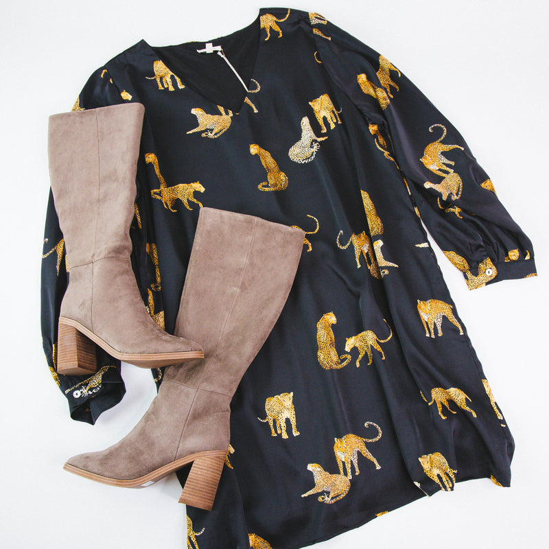 Charlie Cheetah Dress, Black | Plus Size