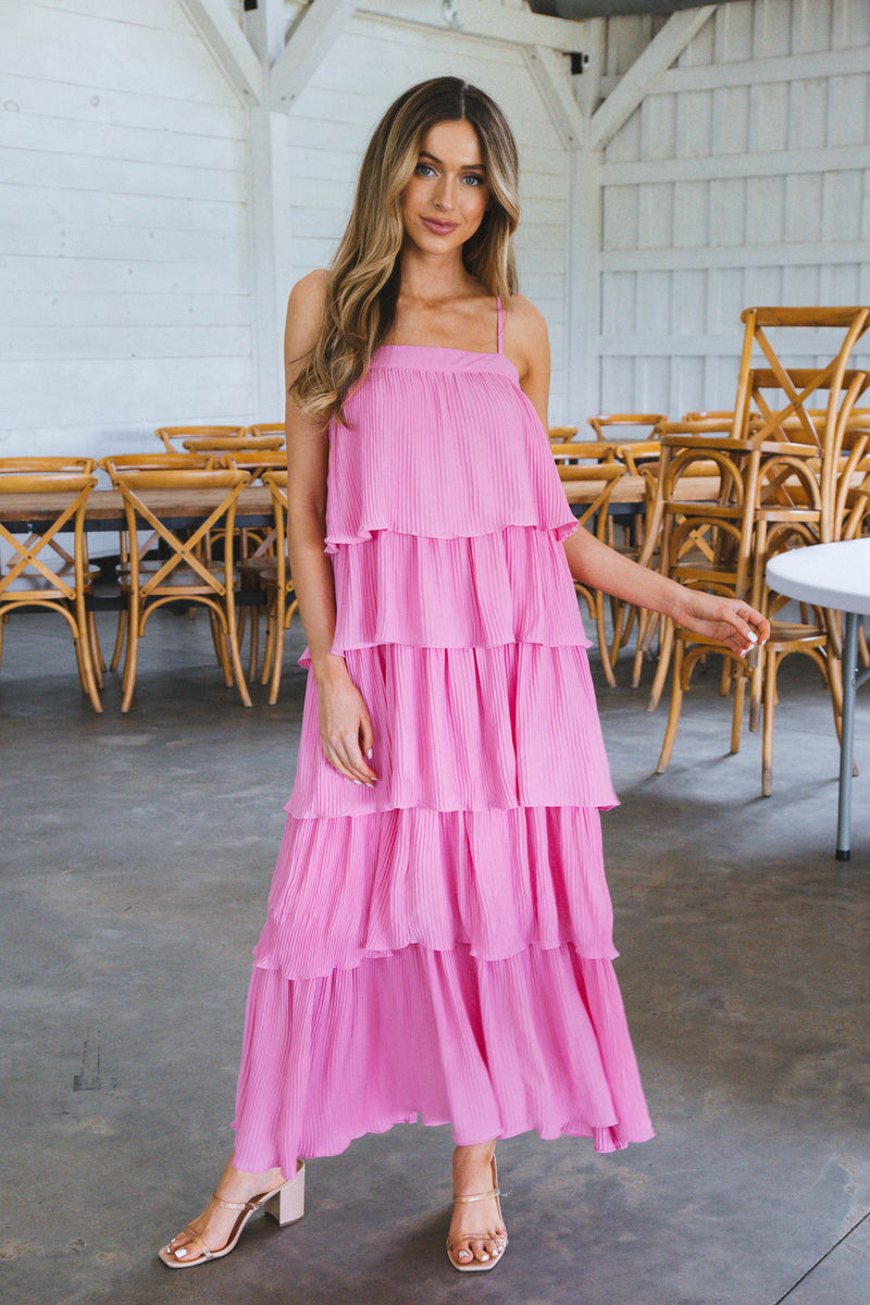 Pretty Please Pleated Dress, Pink