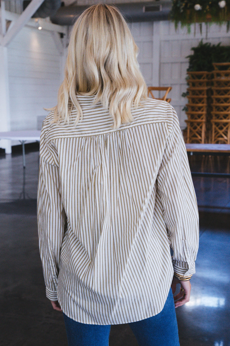 Kenzie Striped Shirt, Army Stripe | Velvet Heart