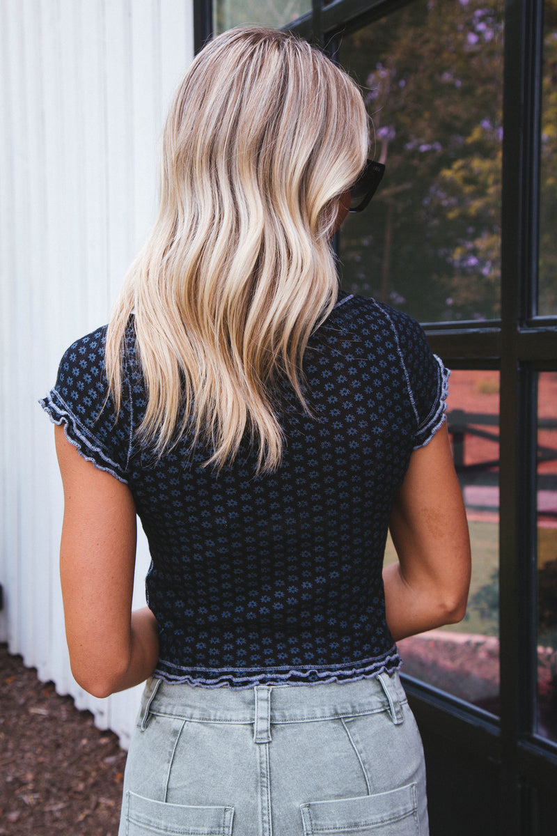 Garner Mesh Floral Tee, Black Combo | Free People