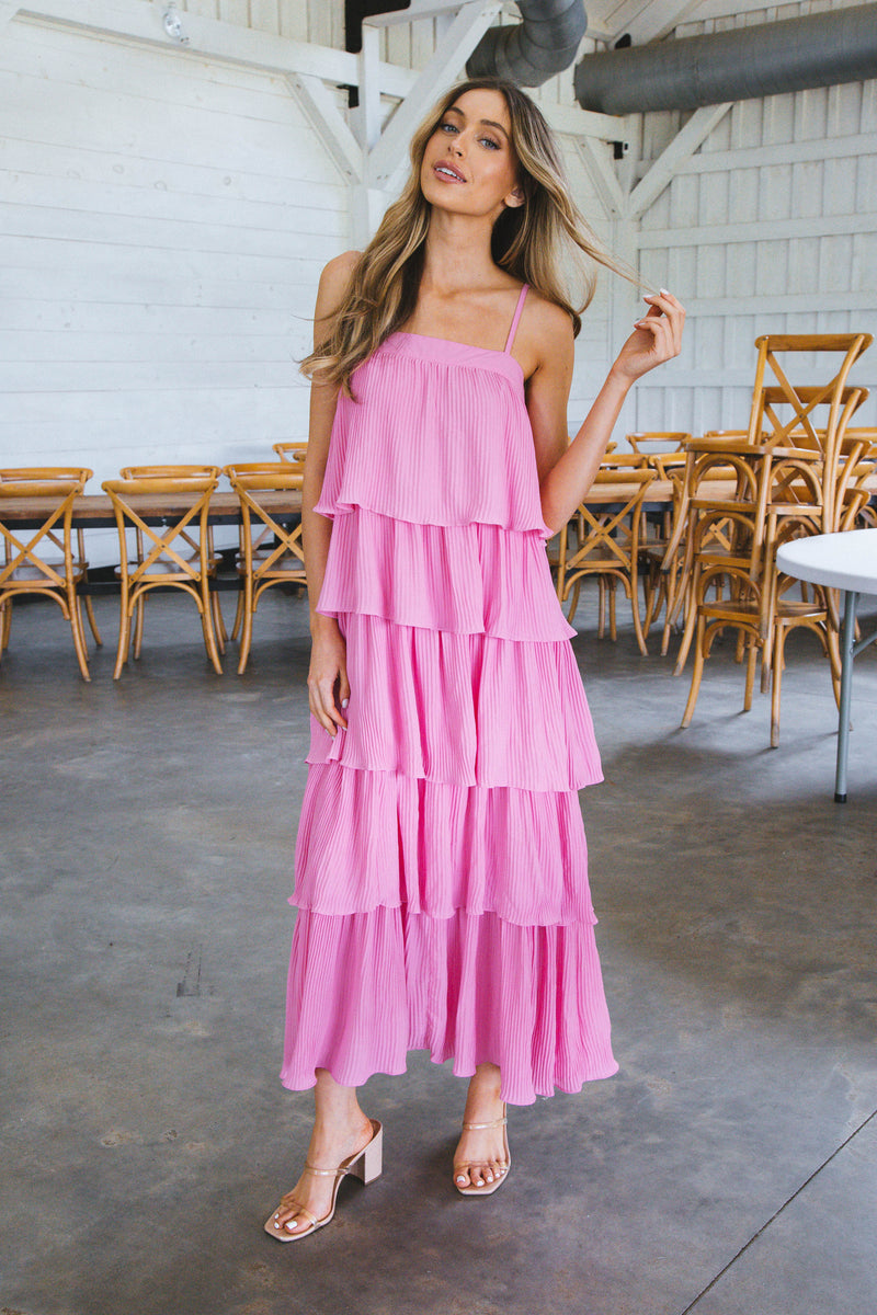 Pretty Please Pleated Dress, Pink