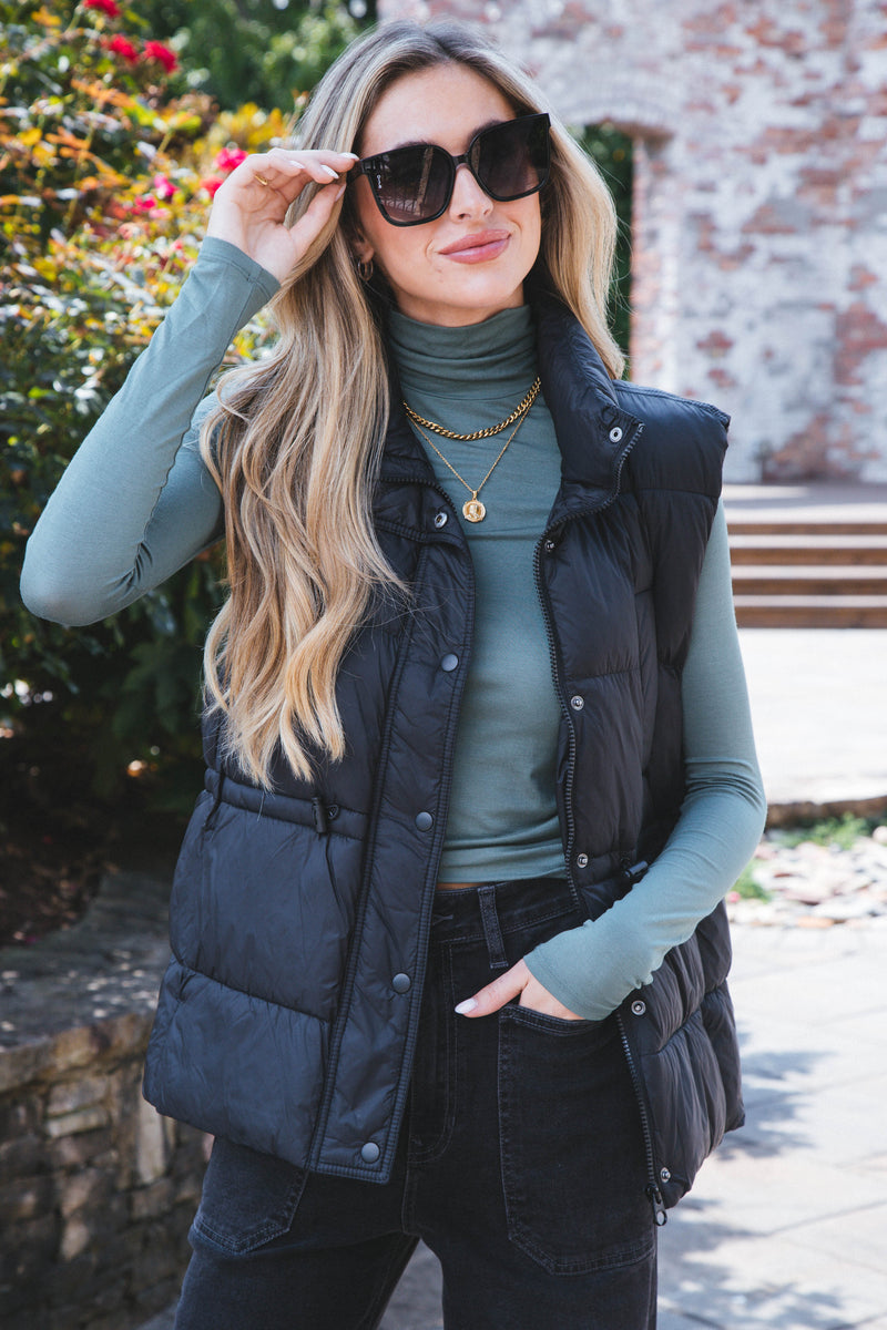 Sonia Turtleneck Layering Top, Gray Green