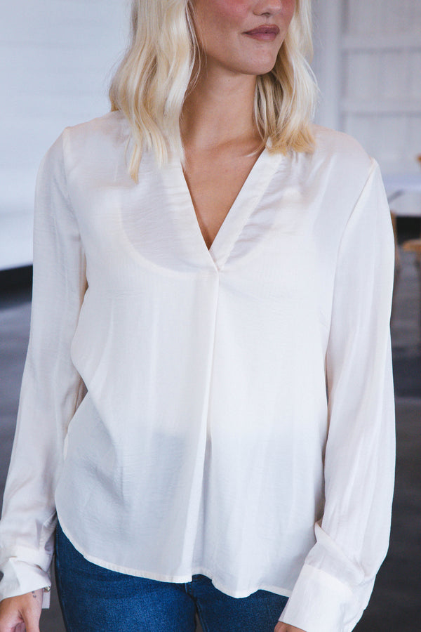 Adelaide Silky Blouse, Ivory