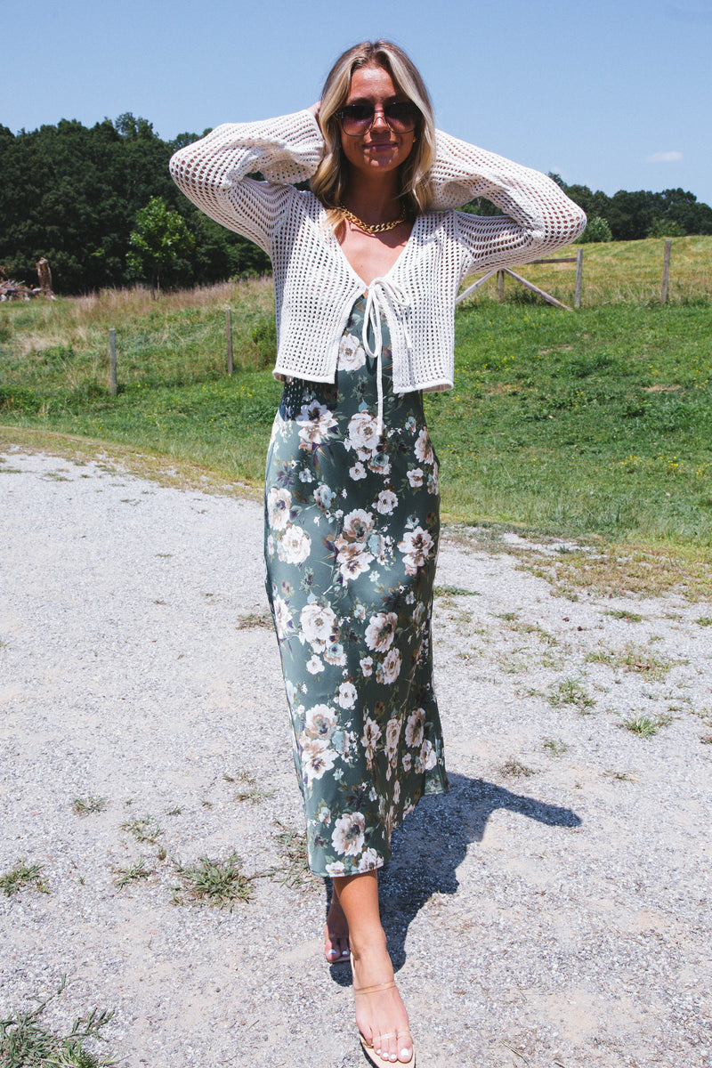 Sincerely Me Crochet Cardigan, Oatmeal