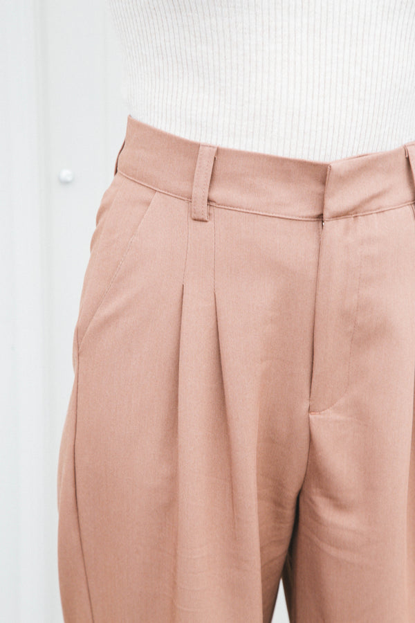 Ryann Wide Leg Pants, Pale Brown