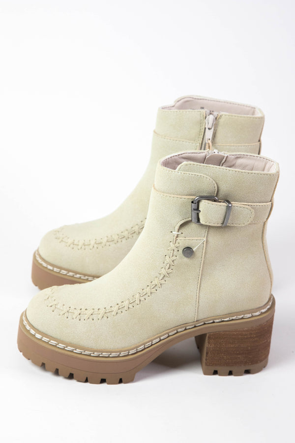 Toula Platform Boot, Amber Suede