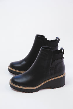 Rielle Lug Wedge Bootie, Black Exotic | DV by Dolce Vita