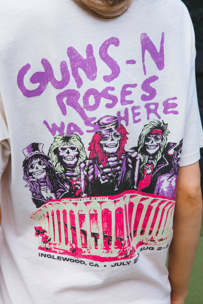 Guns N Roses Was Here Graphic Tee, Dirty White | DayDreamer