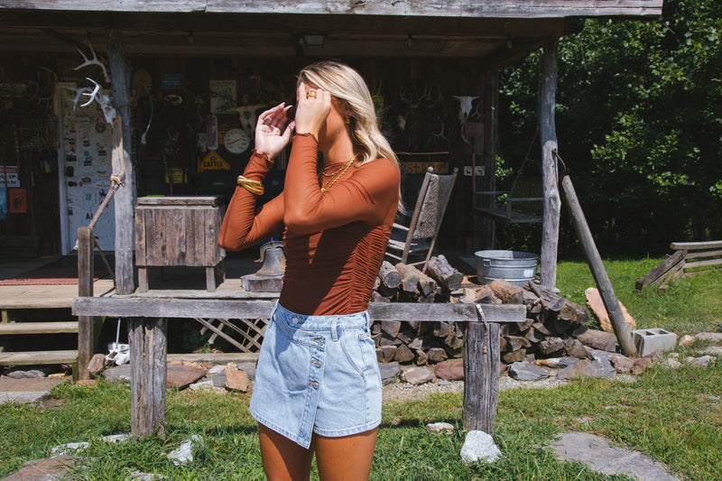 Izzy Denim Skort, Light Wash