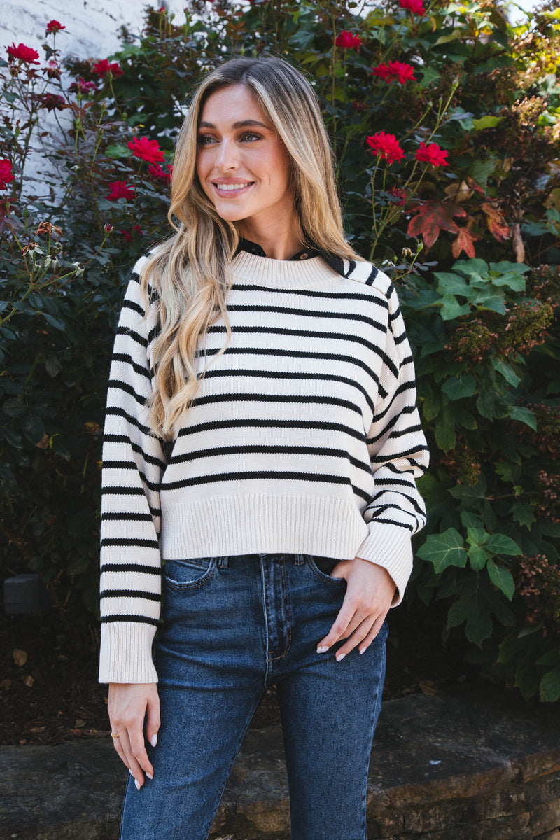 Heart And Soul Knit Sweater, Nat Black