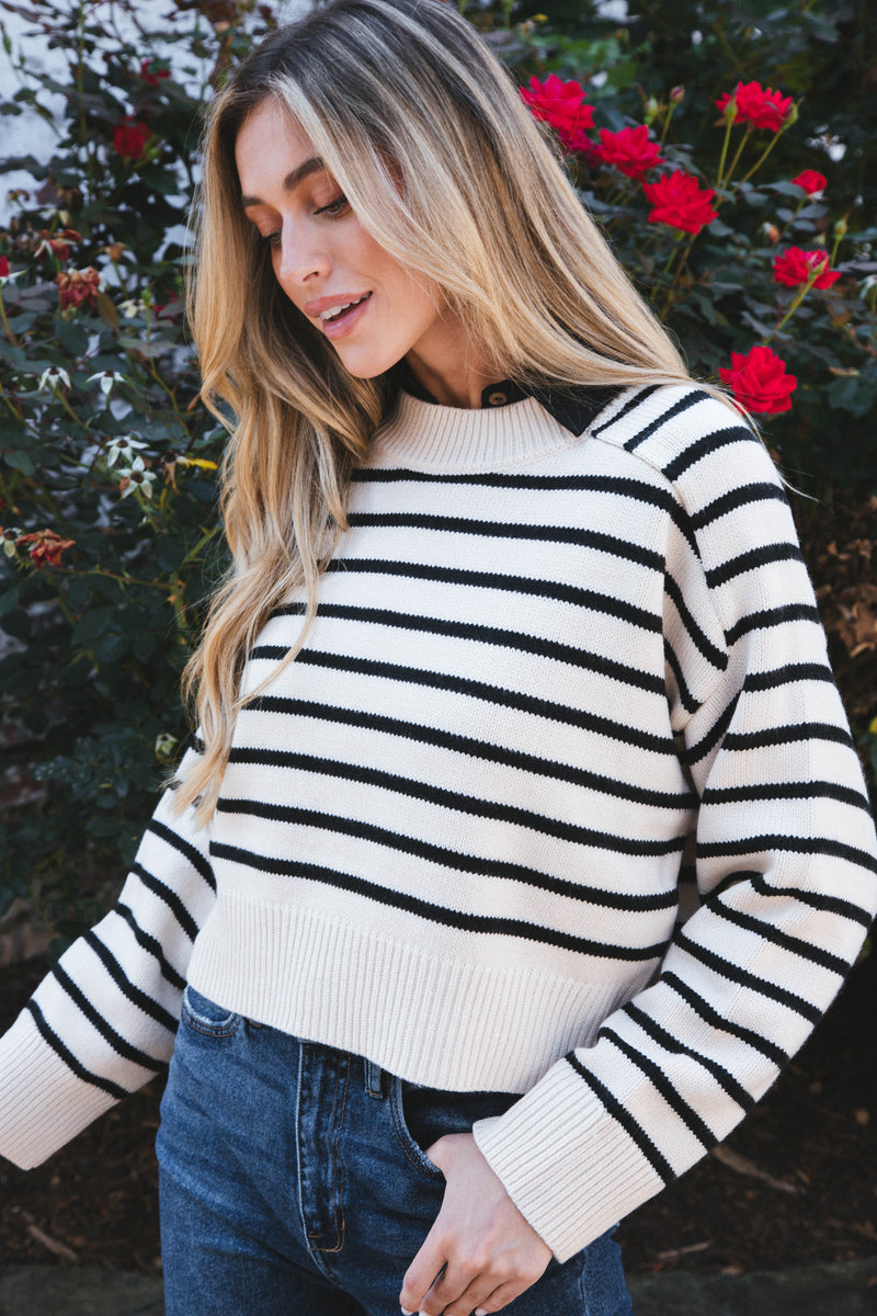 Heart And Soul Knit Sweater, Nat Black