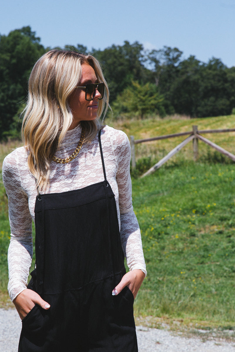 Lovely Lace Layering Mesh Top, Ivory