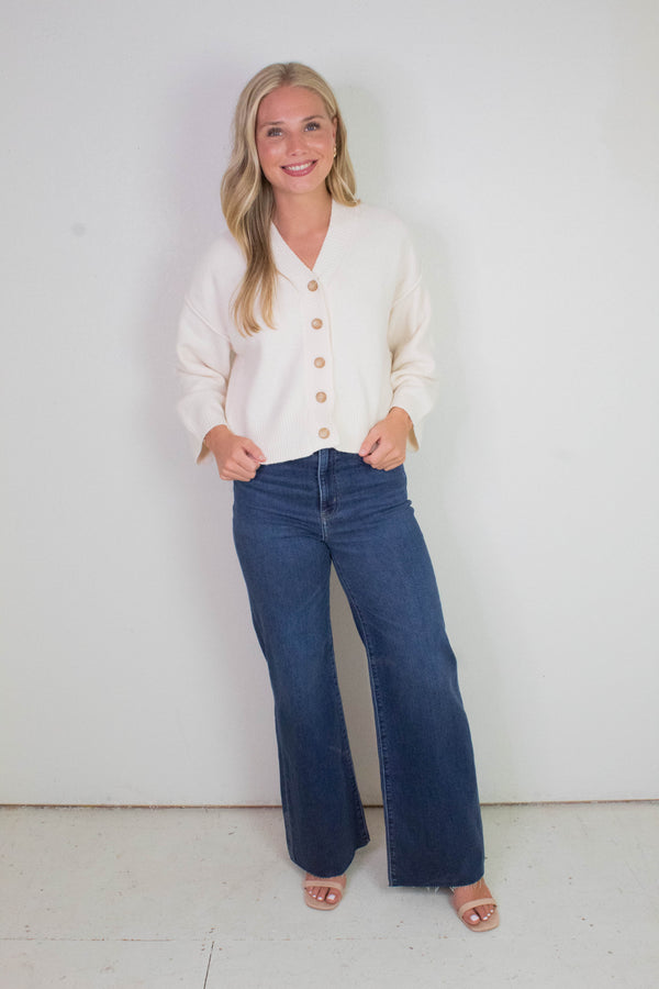 Cool of the Night Cardi, Ivory | Free People