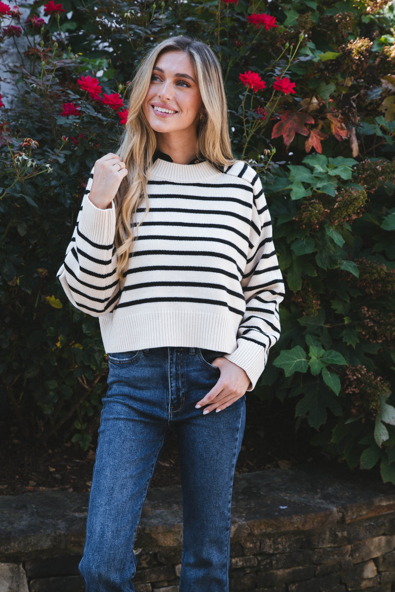 Heart And Soul Knit Sweater, Nat Black