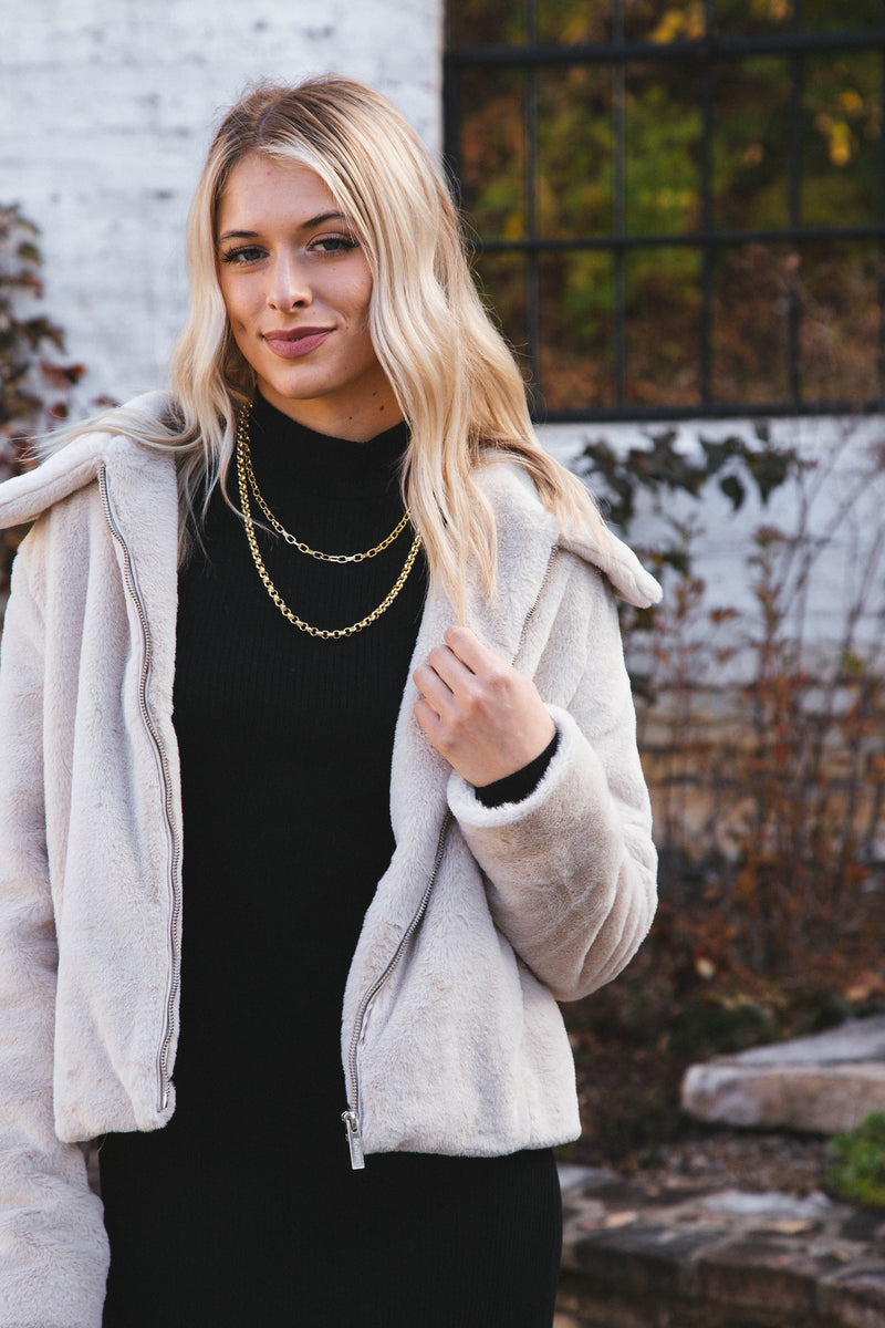 Going Out Fur Coat, Champagne | Sanctuary