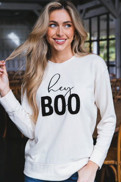 Savannah Hey Boo Sweatshirt, Putty