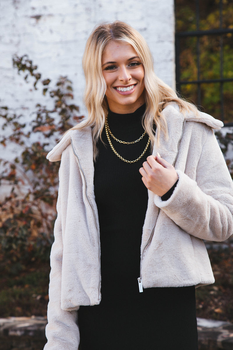 Going Out Fur Coat, Champagne | Sanctuary