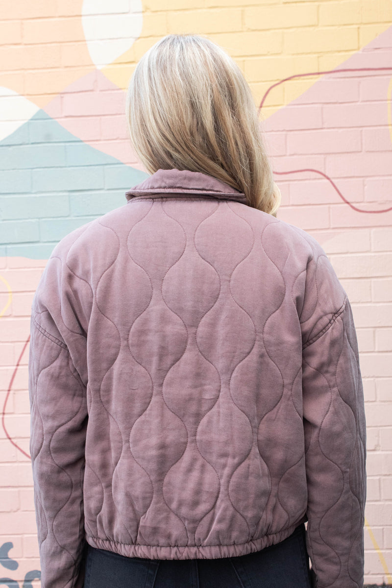 Leslie Washed Quilted Jacket, Brown