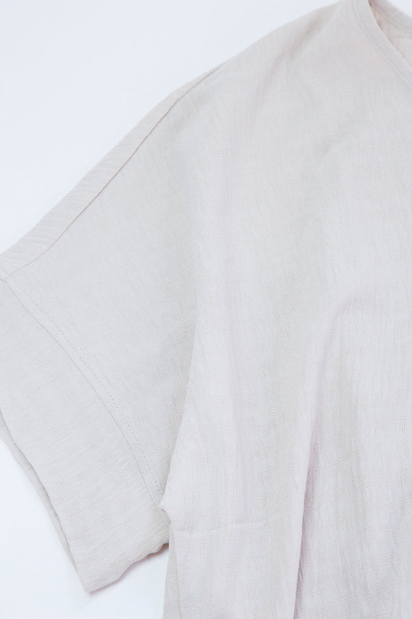 Oden V-Neck Textured Top, Taupe