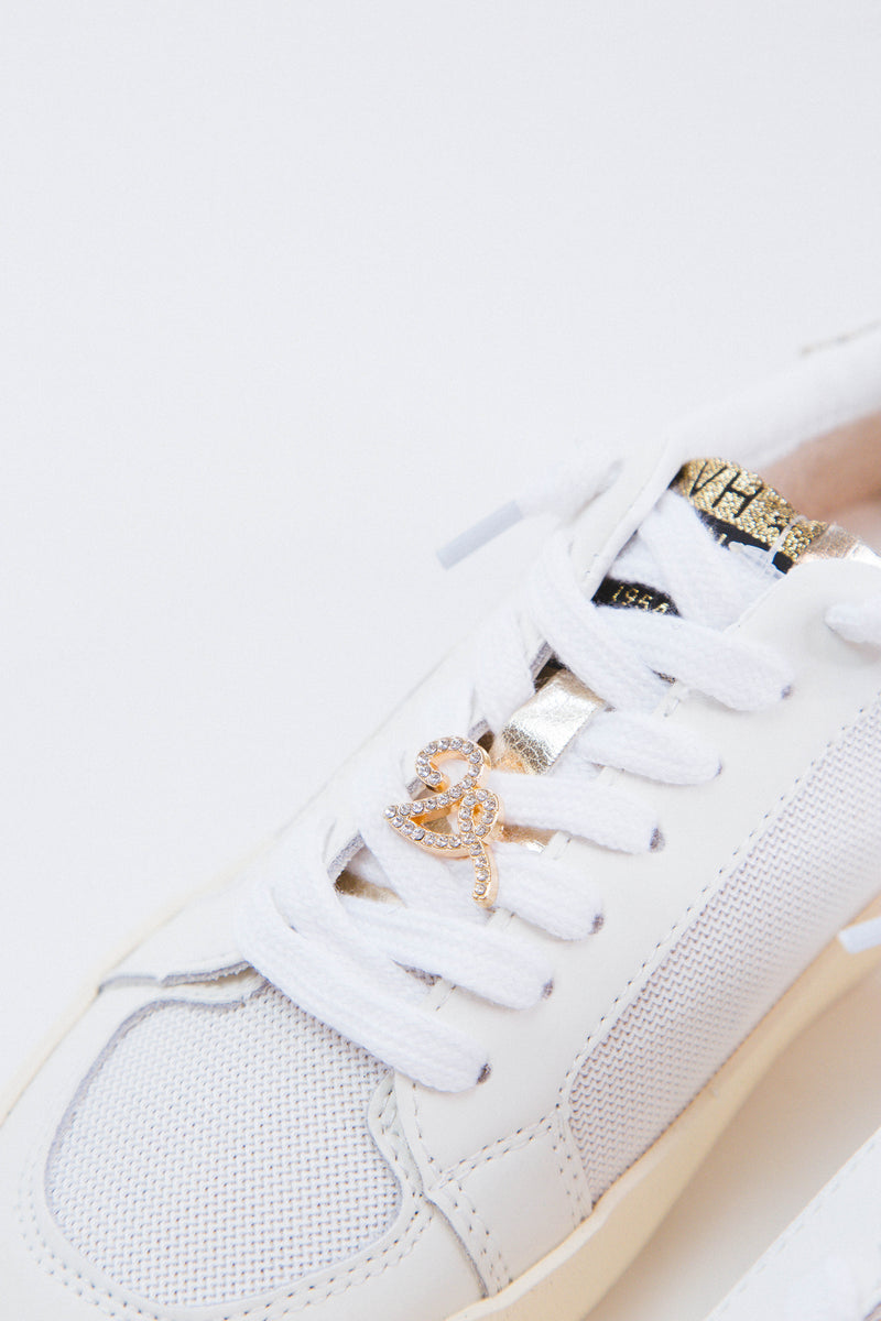 Reflex Metallic Star Sneaker, White/Gold Mesh | Vintage Havana