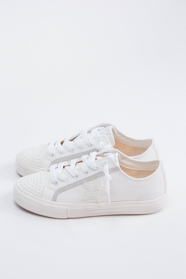 Alive Classic Low Top Star Sneaker, White Pearls | Vintage Havana